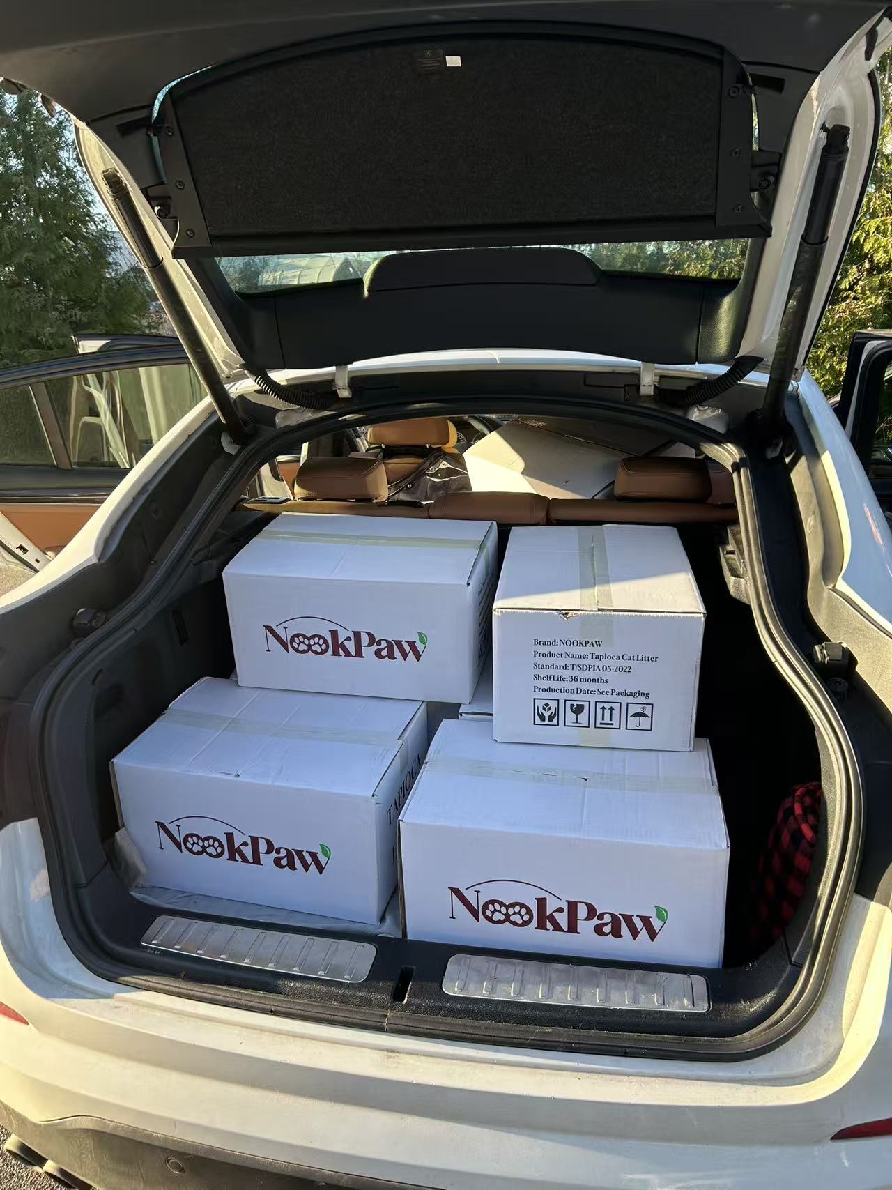 NookPaw cartons loaded in a local delivery vehicle for Greater Vancouver store restocking